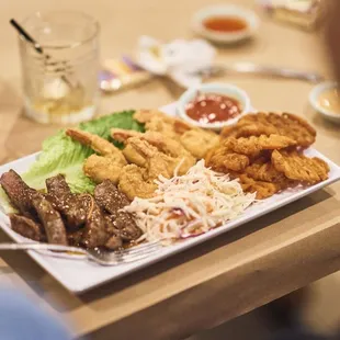 a plate of food on a table