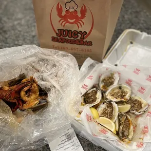 Create your own seafood (shrimp head in , crawfish and green mussels