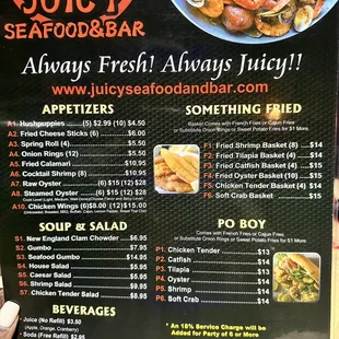 menu