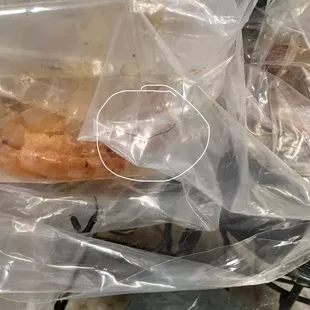 I put the hair on the bag to get it off my hand so I could take a picture