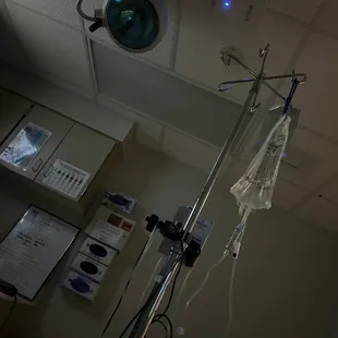 Getting liquids pumped in me from dehydration from food poisoning.