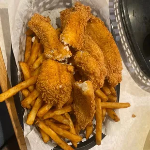 Fried catfish and Cajun fries