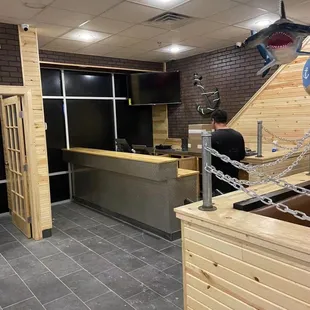 the inside of a restaurant