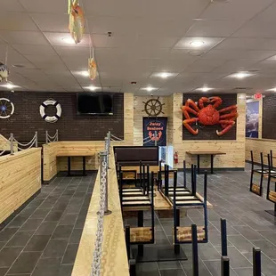 the inside of a restaurant