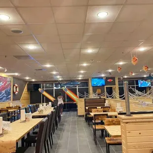 interior, sushi and sashimi
