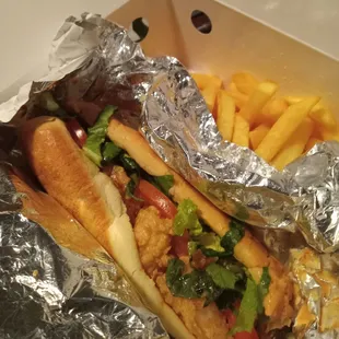 Shrimp po' Boy with regular fries