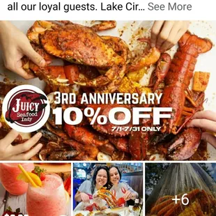 a photo of a group of people eating lobsters