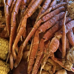 Snow crab legs, Shrimp Headless , corn, potatoes