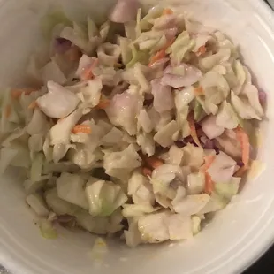 a bowl of coleslaw