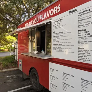 menus on the side of the truck