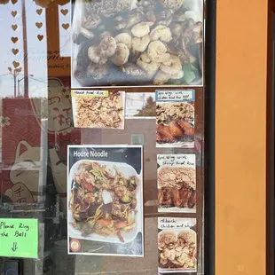 a window with a menu
