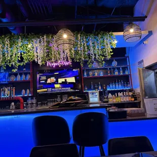 Bar area is larger but no people in this section