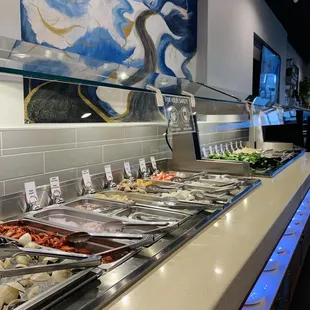 interior, sushi and sashimi