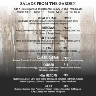 Lunch menu