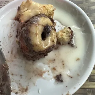 The center of a cinnamon roll