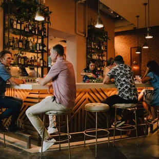 people sitting at the bar