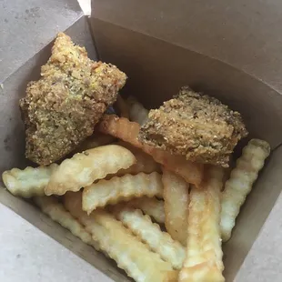 Kids Menu Chicken with Crinkle Fries- really good!