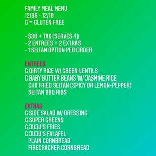 Weekly Menu
