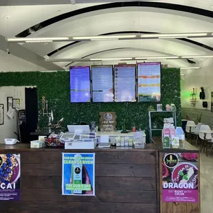the inside of a restaurant