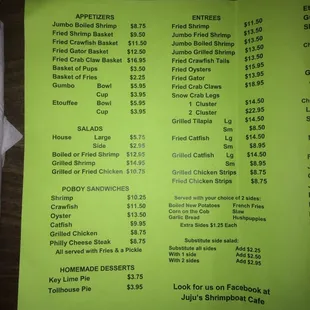 Menu Page 1