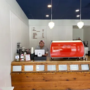 a man behind the counter