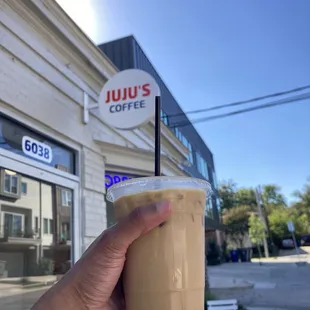 Honey oat milk latte
