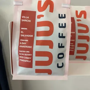 One of their coffee bean varieties