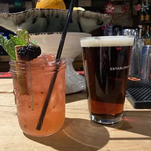 Blackberry Mule &amp; a Juke Amber Ale on draft.