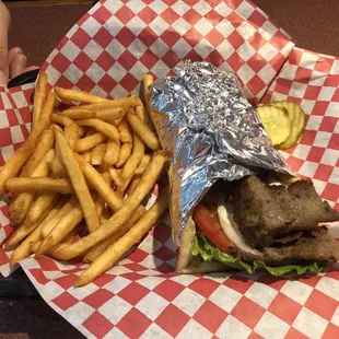 a sandwich and french fries