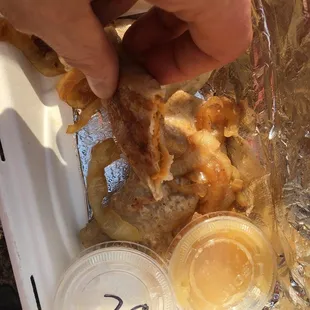 Pierogi with a lot of toppings