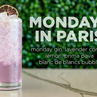 Mondays in Paris Free-Spirited Craft Cocktail (zero proof)