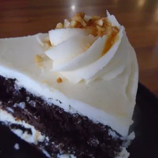 Chocolate cake, close-up.
