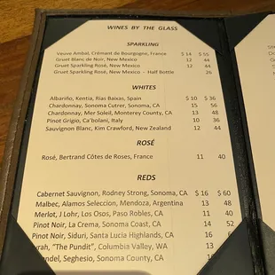 9/21 wine/cocktail list