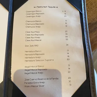 9/21 cocktail menu