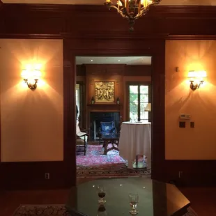 Looking through foyer