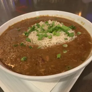 Chicken and Sausage Gumbo and rice