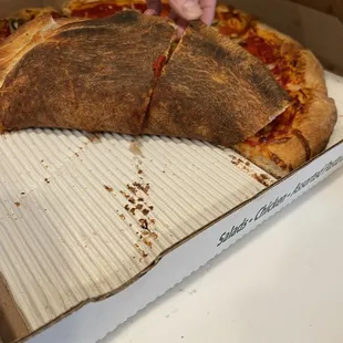 Burnt pizza.  Past few times pizza has been overbaked and burnt. 11/28/21