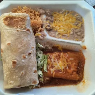 Enchilada/burrito combo, yum
