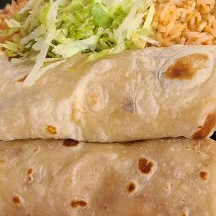 Beef burrito plate