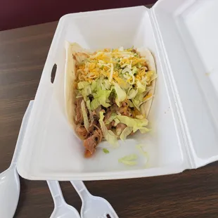 Soft chicken taco