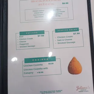 menu