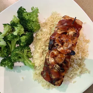 Bourbon salmon and shrimp