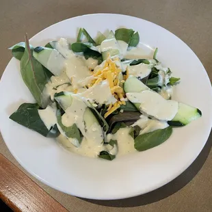 House salad with blue cheese dressing
