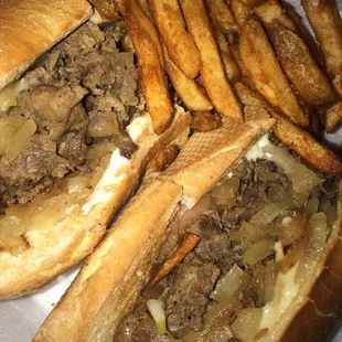 Steak and cheese and fries