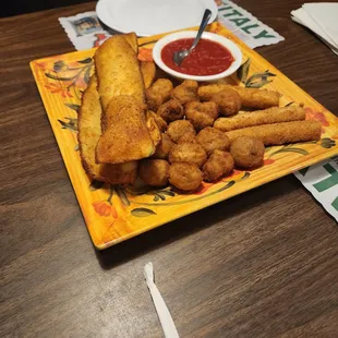 a plate of deep fried food