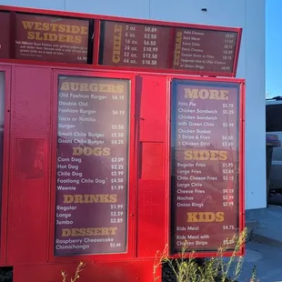 Is menu board at the point of order.