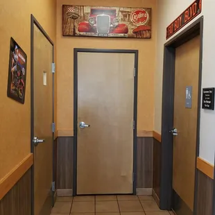 the entrance to the restaurant