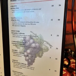 Wine list