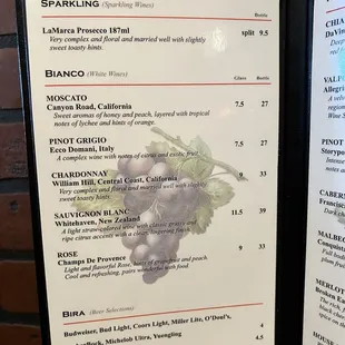Wine list