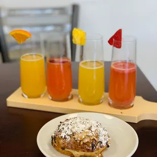Chocolate Almond Croissant &amp; Sparkling Cider Mimosa Flight